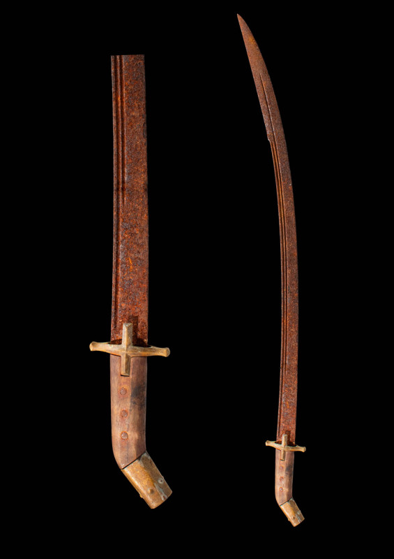 OTTOMAN IRON SWORD 

 Ca. AD 1700 An Ottoman Turkish shamshir sword with bronz...