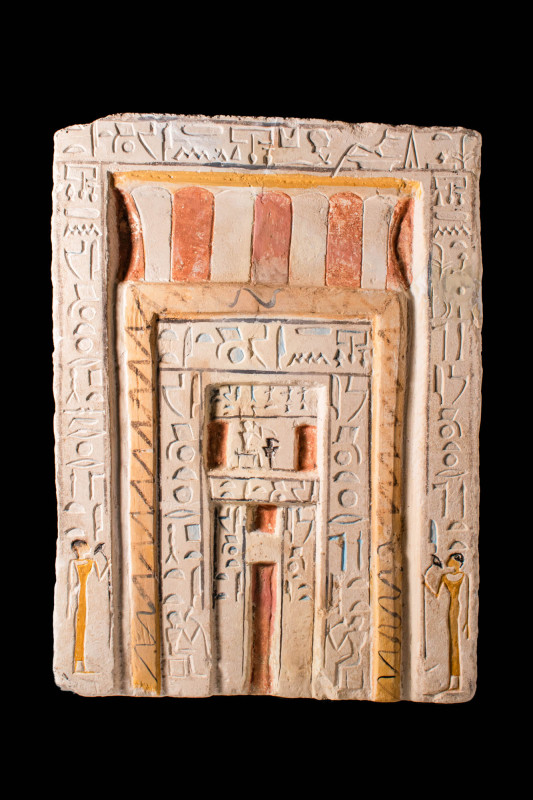 EGYPTIAN LIMESTONE PAINTED FALSE DOOR OF ITET

 End of Old Kingdom / Beginning...