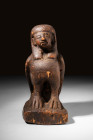 EGYPTIAN WOODEN BA BIRD STATUETTE

 Ptolemaic Period, Ca. 332 - 30 BC An Egyptian wooden statuette of Ba-Bird carefully depicts a human-headed bird ...