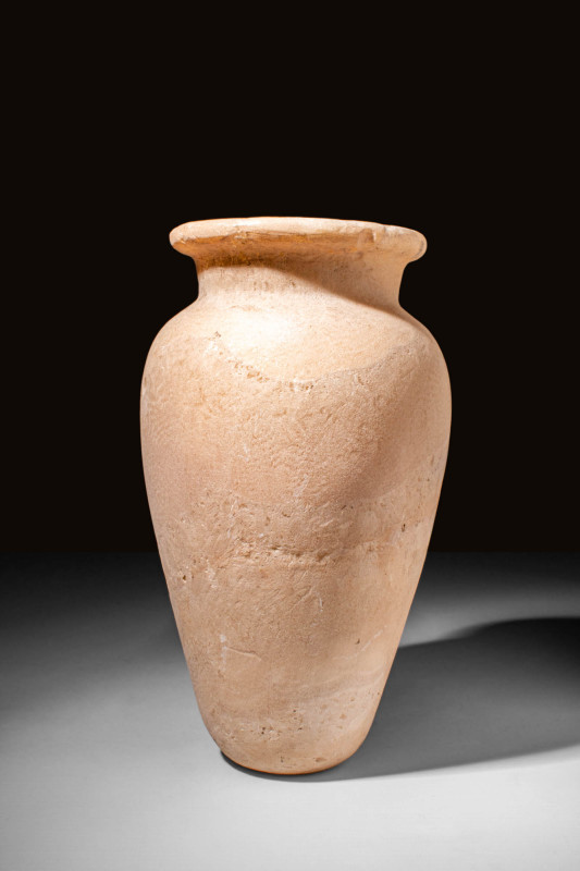 EGYPTIAN ALABASTER JAR

 Old Kingdom, Ca. 2620 - 2184 BC An Egyptian alabaster...