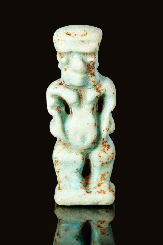 EGYPTIAN FAIENCE AMULET OF PATAIKOS

 Late Period, Ca. 664 - 332 BC An Egyptia...