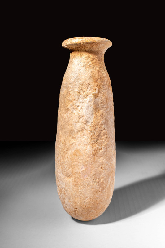 TALL EGYPTIAN ALABASTER ALABASTRON

 Late Period - Ptolemaic Period, Ca. 664 -...