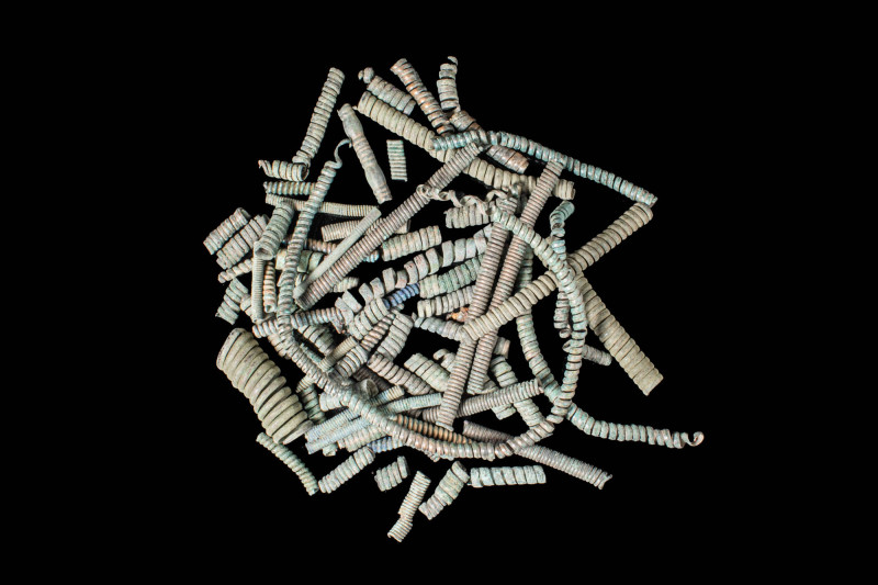LARGE GROUP OF ARCHAIC GREEK BRONZE BEADS

 Ca. 800 - 600 BC A large group of ...