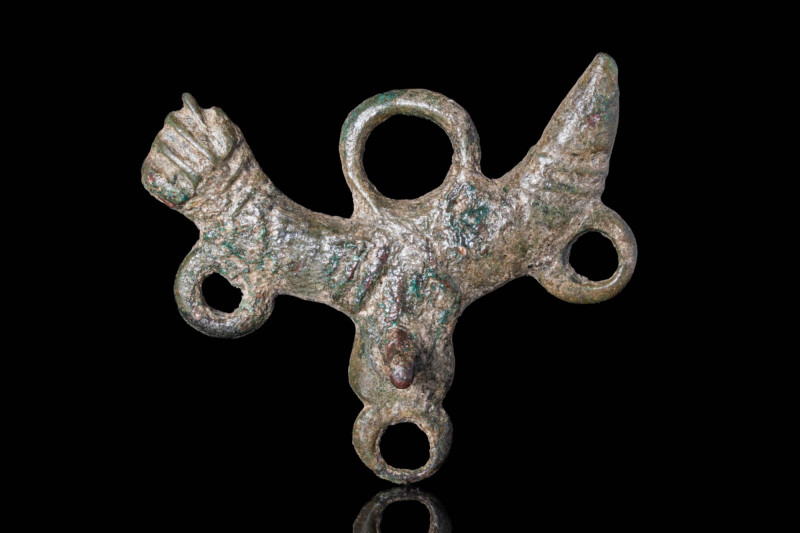 ROMAN BRONZE PHALLUS AMULET

 Ca. AD 100 - 300 A Roman cast bronze phallic amu...