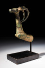 ACHAEMENID BRONZE STAG RHYTON PROTOME ON STAND 

 Ca. 500 - 400 BC An Achaemenid bronze stag rhyton protome on stand. The animal's head is drawn bac...