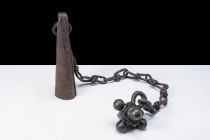 19TH CENTURY REPLICA OF A MILITARY FLAIL

 Ca. AD 1800 - 1840 An early 19th century replica of a medieval military flail. This example has a cubed h...