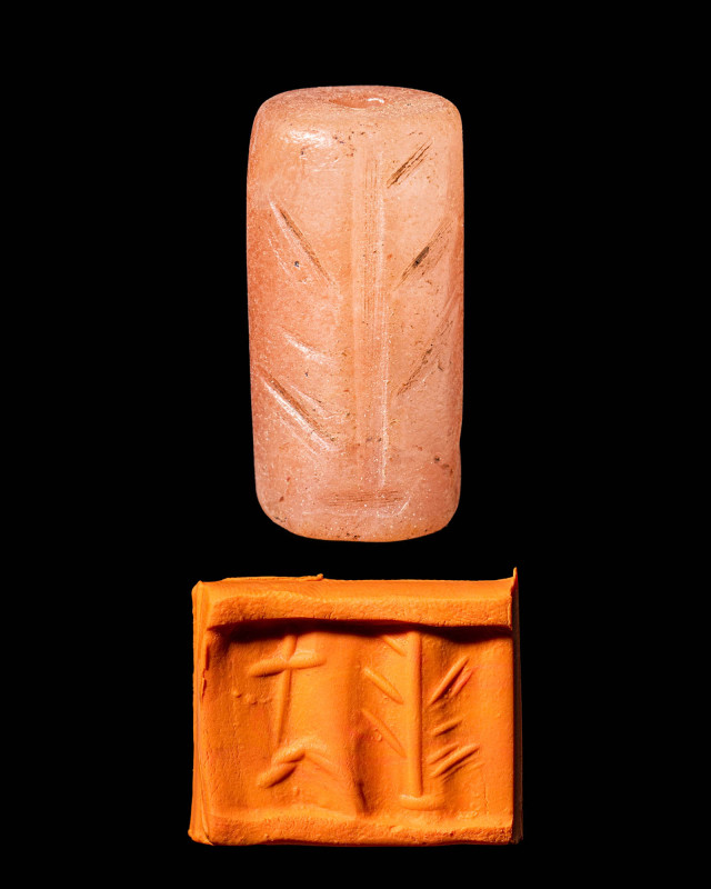 MESOPOTAMIAN PINK QUARTZ CYLINDER SEAL - ORIGINAL LAMBERT REPORT

 Ca. 800 - 5...