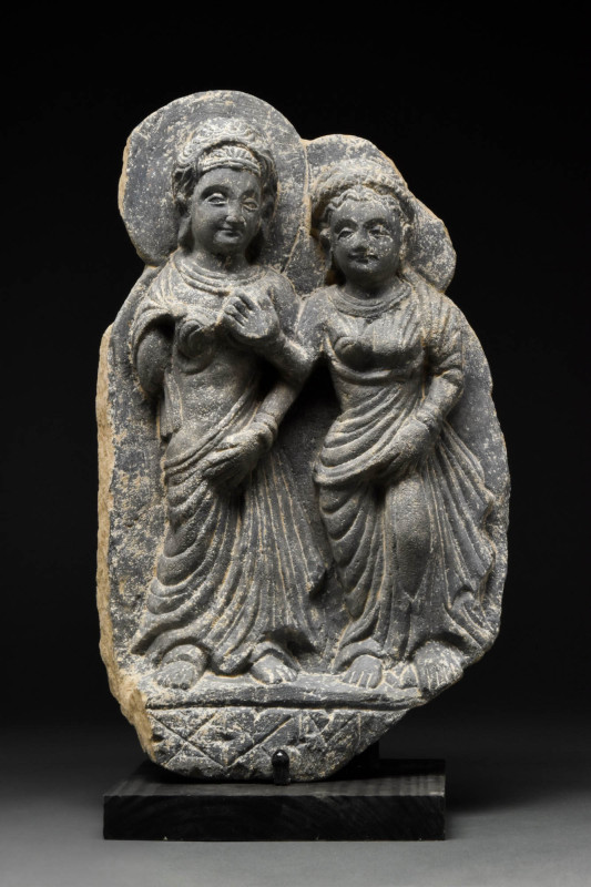 GANDHARAN SCHIST RELIEF PANEL WITH PANCHIKA AND HARITI

 Ca. AD 300 A schist c...