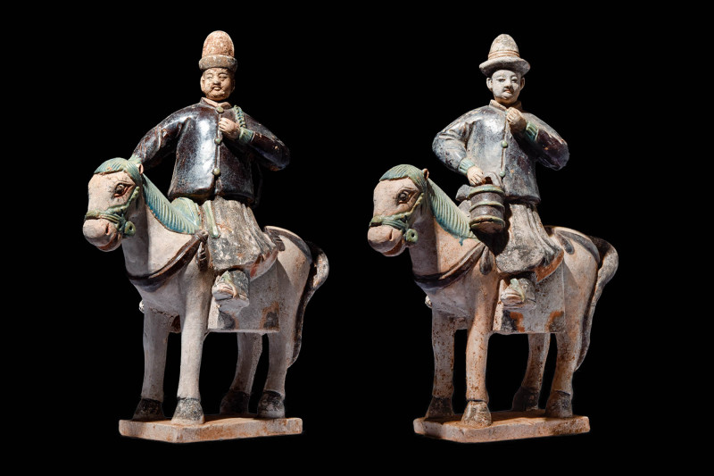 PAIR OF MING DYNASTY TERRACOTTA COURT ATTENDANTS

 Ca. AD 1368 - 1644 A pair o...