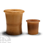 Two Egyptian Cylindrical Alabaster Jars