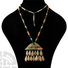 Egyptian Faience Necklace with Pendant