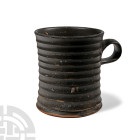 South Italian Black-Glazed Ribbed Mug