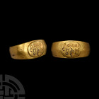 Roman Gold Ring of Domnos and Panthea