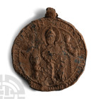 Byzantine Bronze Amulet with Figures