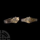 Large Medieval Silver Gilt Fede Ring with Magical Symbols