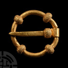 'The Boxted' Medieval Gold Annular Brooch with Granulated Knops