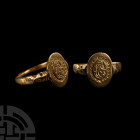 Late Medieval Period Gold Signet Ring with Arabic Inscription