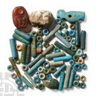 Egyptian Faience Bead and Scarab Group