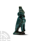 Large Egyptian Blue Glazed Horus Amulet