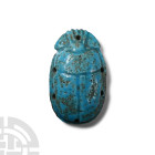 Large Egyptian Blue Faience Scarab