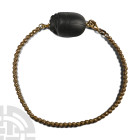 Egyptian Hardstone Scarab in Gold Bracelet