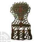 Egyptian Faience Beaded Mummy Mask with Sons of Horus