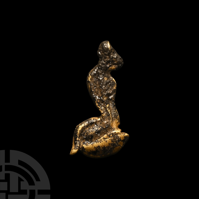 Late New Kingdom, 1070-900 B.C.. In rearing cobra pose with body coiled below. C...