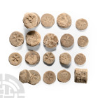 Egyptian Limestone 'Floral' Inlay Group