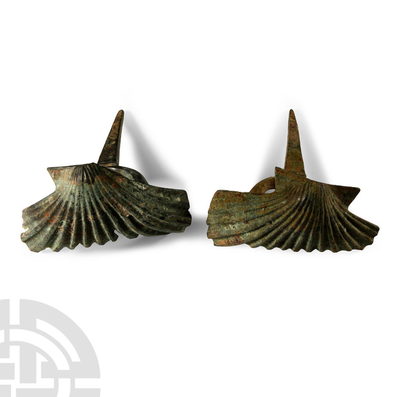 Circa 2nd-3rd century A.D.. Each composed of shell-shaped body with a D-shaped l...