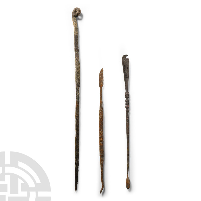 1st-4th century A.D.. Including a ligula with bulb finial probe and other items....