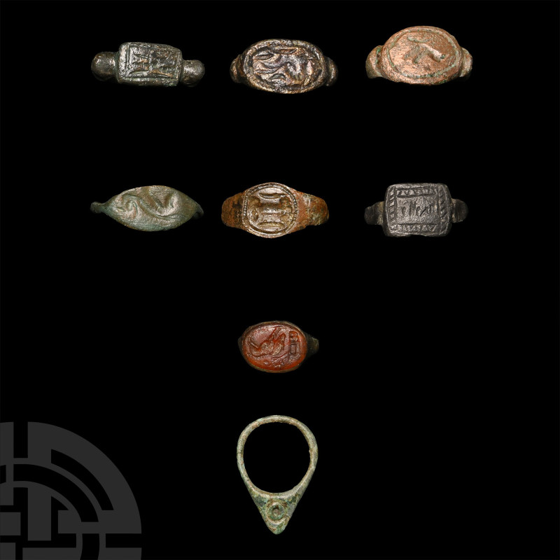 1st-16th century A.D.. Including ellipsoid-bezel and other types. 30 grams total...