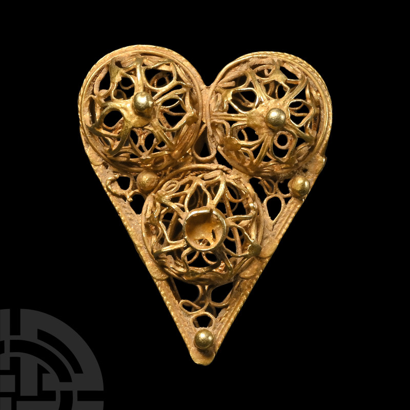 5th-7th century A.D.. Hollow with three filigree circles to the underside each w...