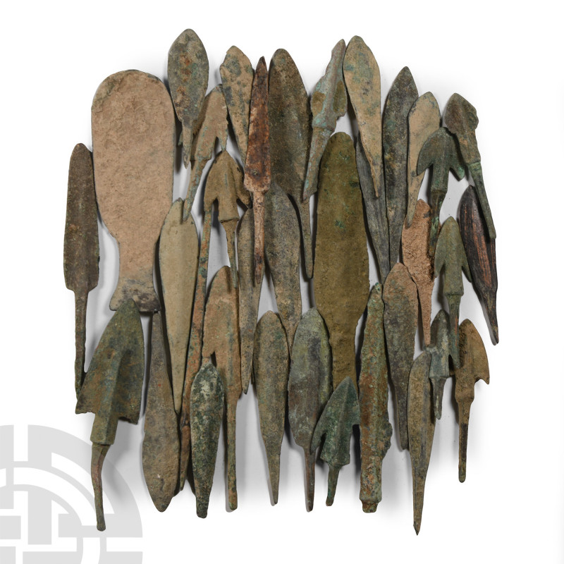 Circa 1800-900 B.C.. Including triangular-section, barbed, paddle-shaped, and ot...