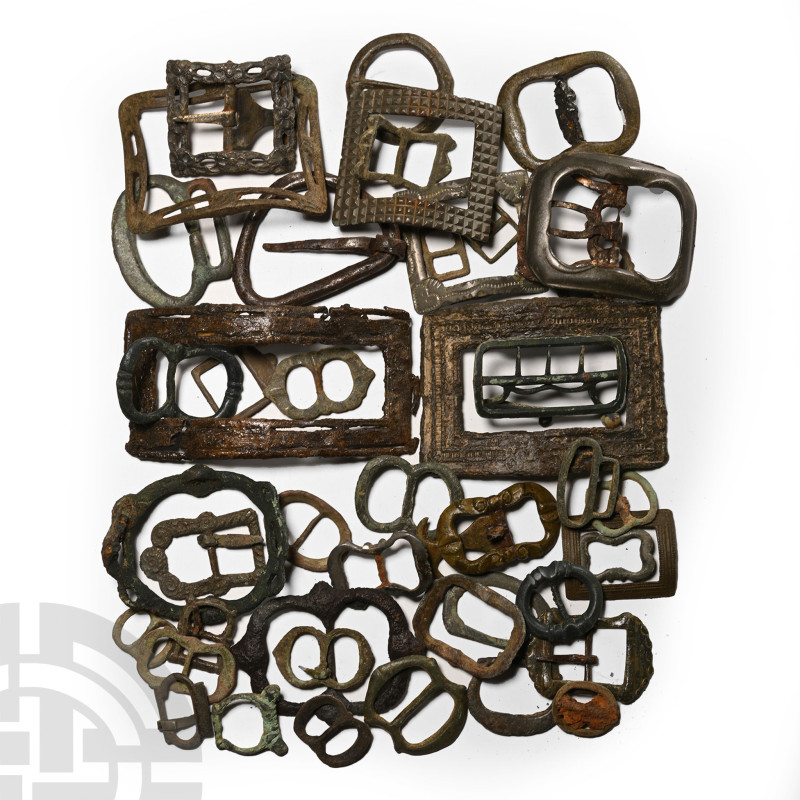 14th-19th century A.D.. Including shoe buckles, annular and double-framed types;...