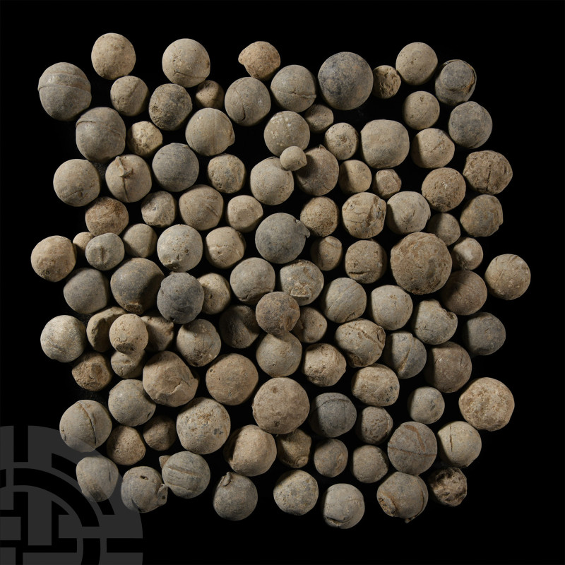 Circa 17th-18th century A.D.. Mixed group of lead-alloy musket and carbine balls...