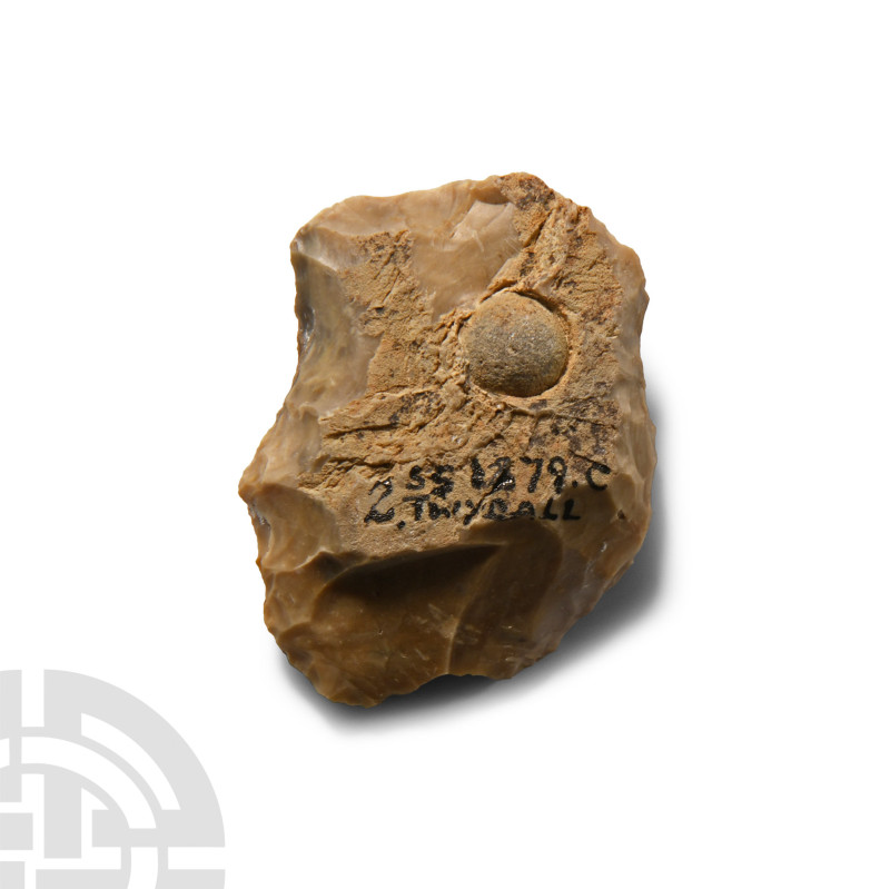 Lower Palaeolithic Period, circa 400,000 B.P.. Of irregular shape, some cortex s...