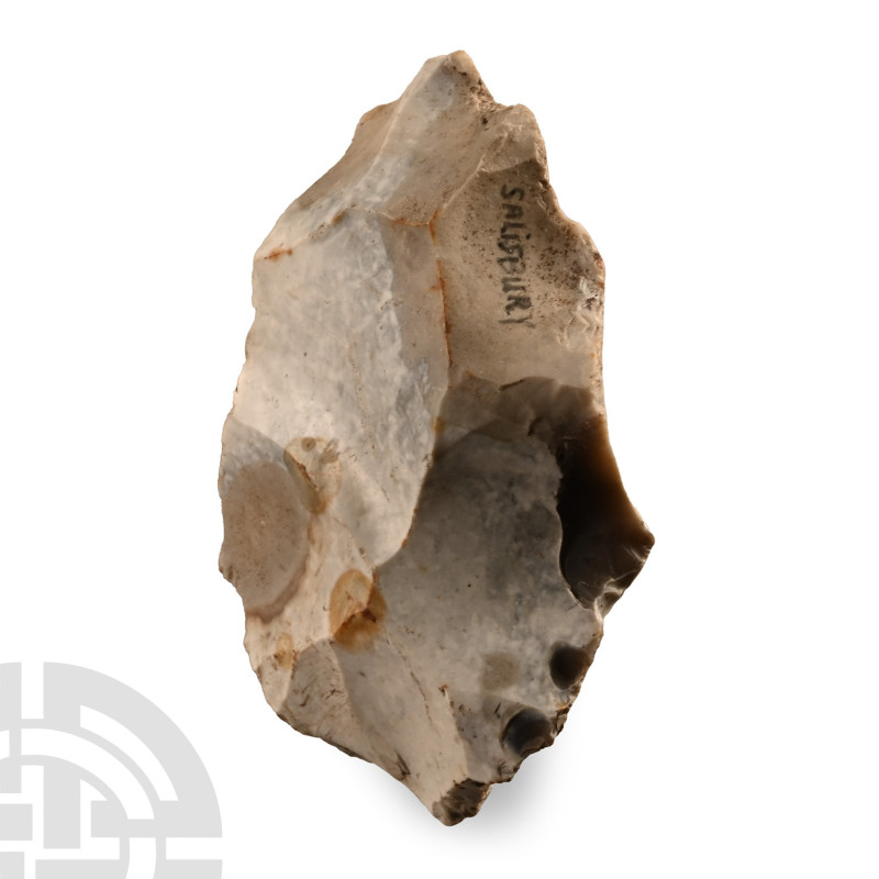 Lower Palaeolithic Period, circa 480,000-250,000 B.P.. Irregular worked flint wi...