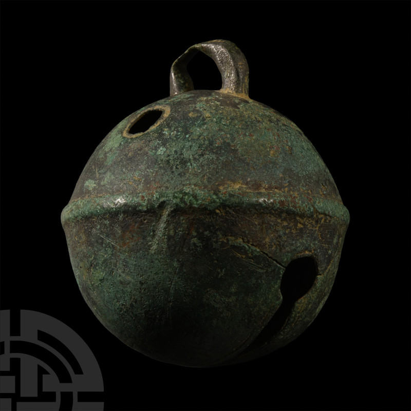 19th century A.D. or earlier. Spherical crotal, rumbler or 'hame harness' bell w...