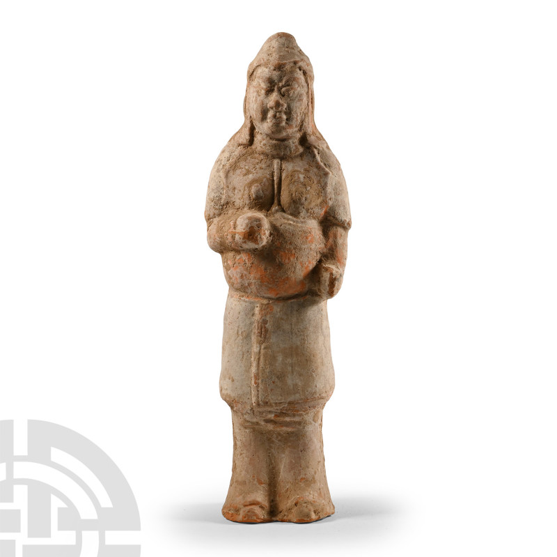 Northern Wei Dynasty, 386-534 A.D. or later. Hollow-formed, standing erect in ar...