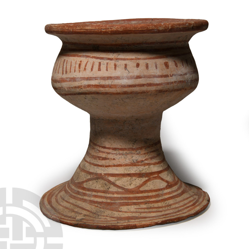 Middle Period, 900-300 B.C.. Red-on-buff chalice with flared rim, globular body ...