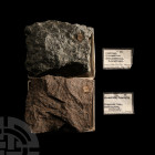 Natural History - Historic Boxed Diallage Pyroxenite and Phonolite Trachyte Mineral Samples From Ardnamurchan and Traprain Law, Haddington [2].