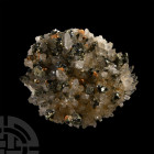 Natural History - Historic 'Peru' Tetrahedrite and Chalcopyrite on Quartz Mineral Specimen.