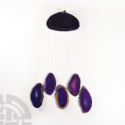 Natural History - Wind Chime with Cut and Polished Purple Agate Slices.