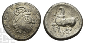 Eastern Europe. Uncertain Tribe AR Drachm. Circa 3rd century BC.