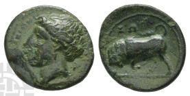 Sicily, Syracuse AE 18mm. Time of Agathokles, circa 317-310 BC.