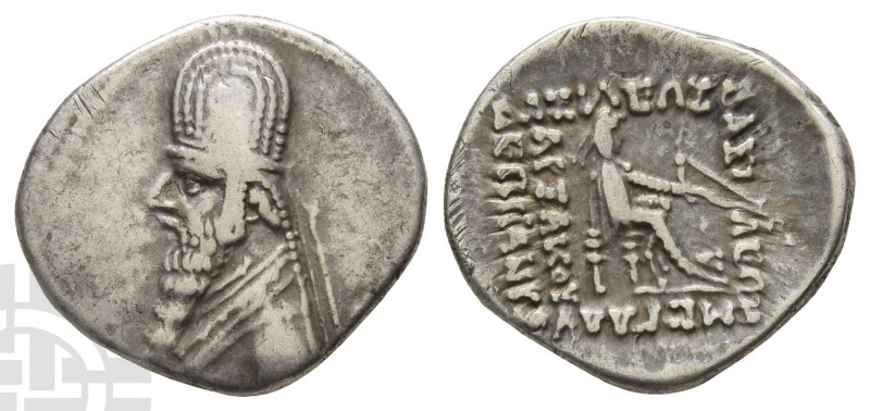 Kings of Parthia, Mithradates II AR Drachm. 121-91 BC. Diademed and draped bust ...