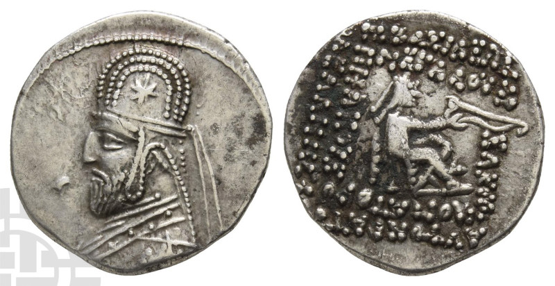 Kings of Parthia, Mithradates III AR Drachm. Circa 87-79 BC. Diademed and draped...