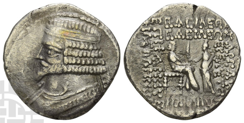 Kings of Parthia, Phraates IV AR Tetradrachm. Circa 38/7-2 BC. Diademed and drap...