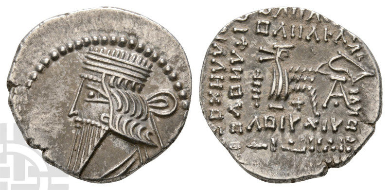 Kings of Parthia, Pakoros I AR Drachm. Circa AD 78-120. Diademed and draped bust...