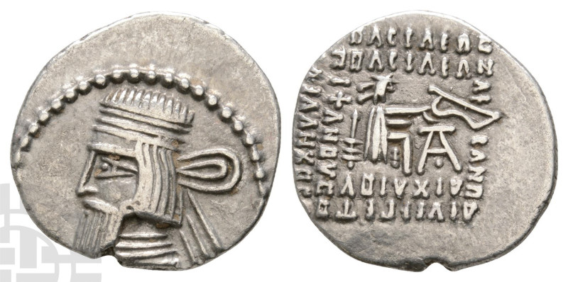 Kings of Parthia, Artabanos V AR Drachm. Circa AD 79/80-circa 85. Diademed and d...